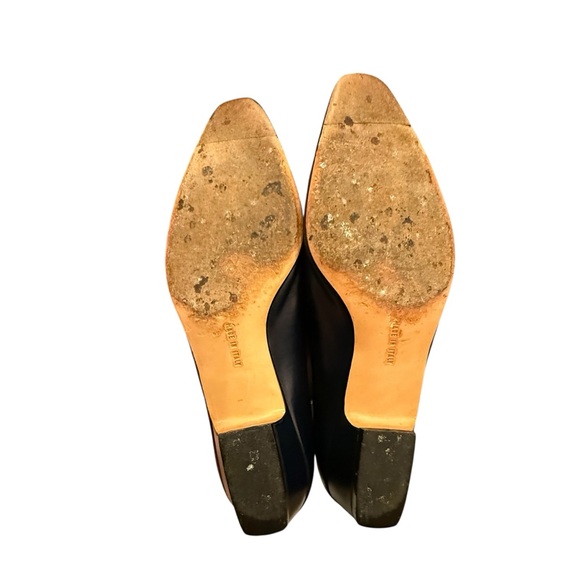 Vintage Salvatore Ferragamo Black Leather Women's Flats sz 7.5 AAAA - Picture 6 of 7